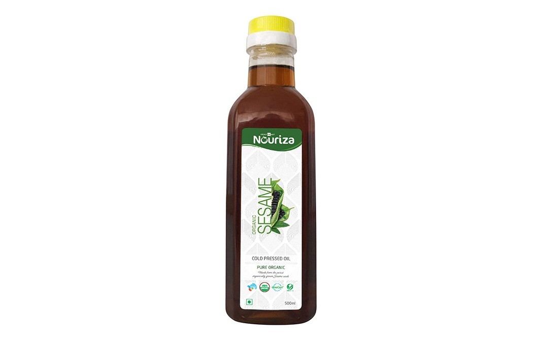 Nouriza Organic Sesame Cold Pressed Oil   Glass Bottle  500 millilitre